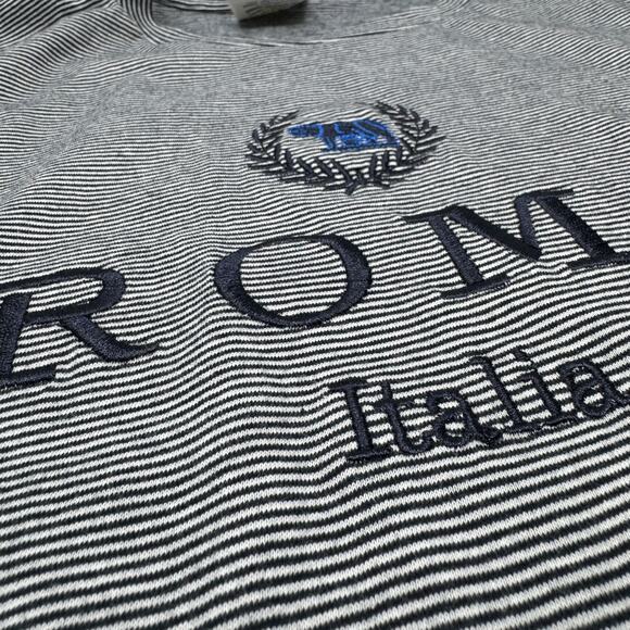 Vintage Sublima ROMA Italia Tee (L) Made in Italy Embroider Stripe Euro Tourist - Picture 10 of 10